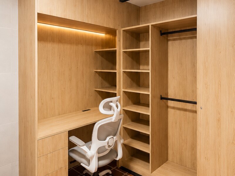 Closet con escritorio integrado